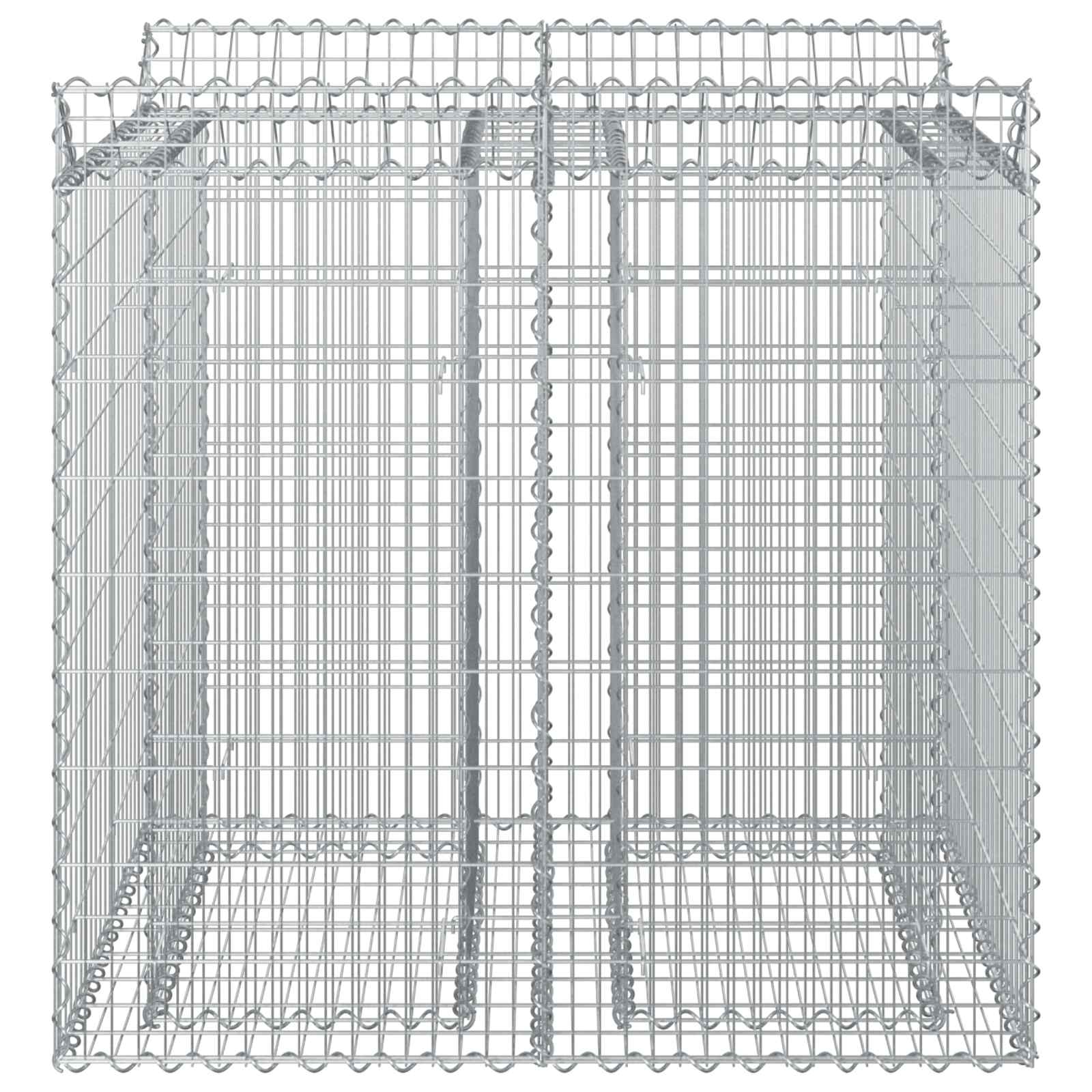 Gabion Upphöjd Säng 2 Pcs Silver