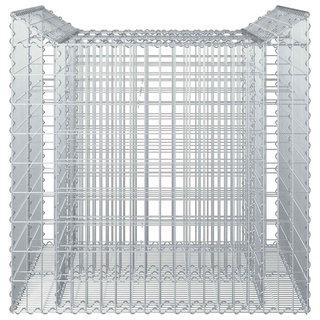 Gabion Upphöjd Säng 2 Pcs Silver