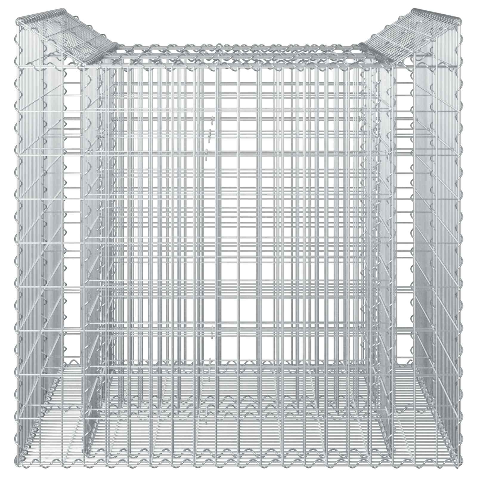 Gabion Upphöjd Säng 2 Pcs Silver