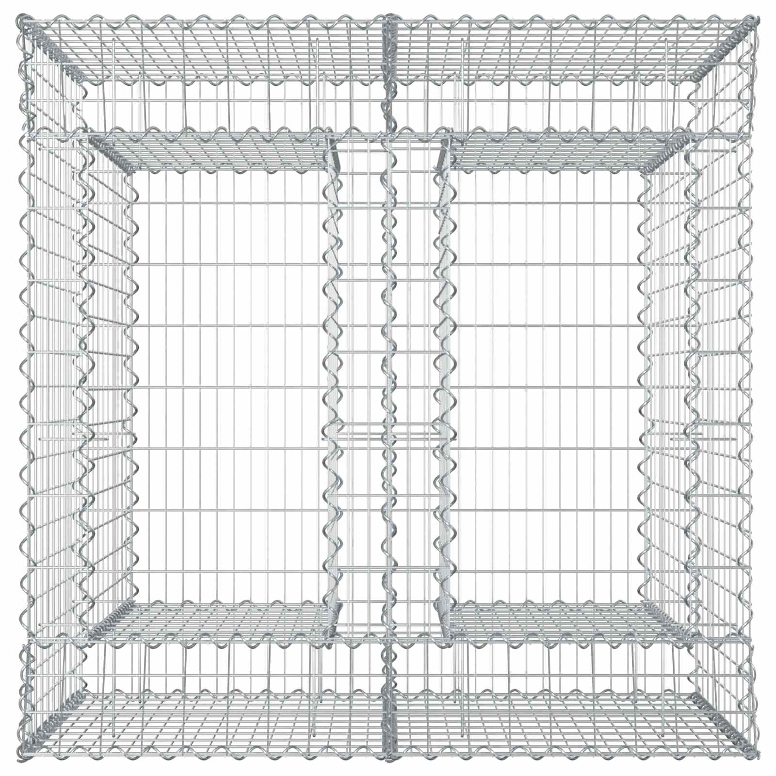 Gabion Upphöjd Säng 2 Pcs Silver