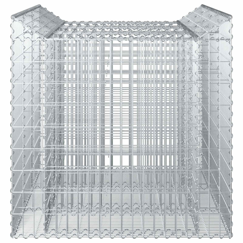 Gabion Upphöjd Säng 2 Pcs Silver