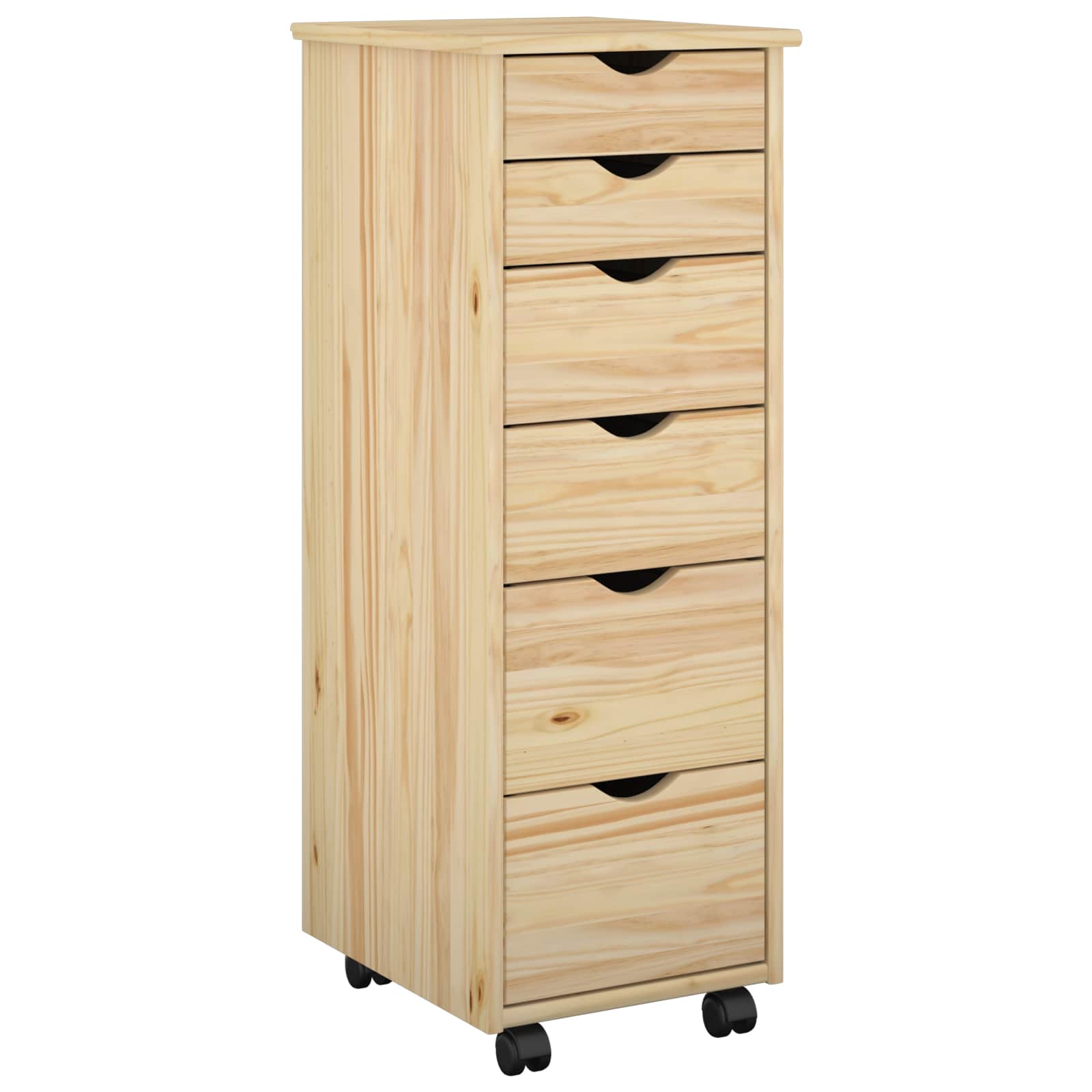 Rullande skåp med hjul Massiv furu