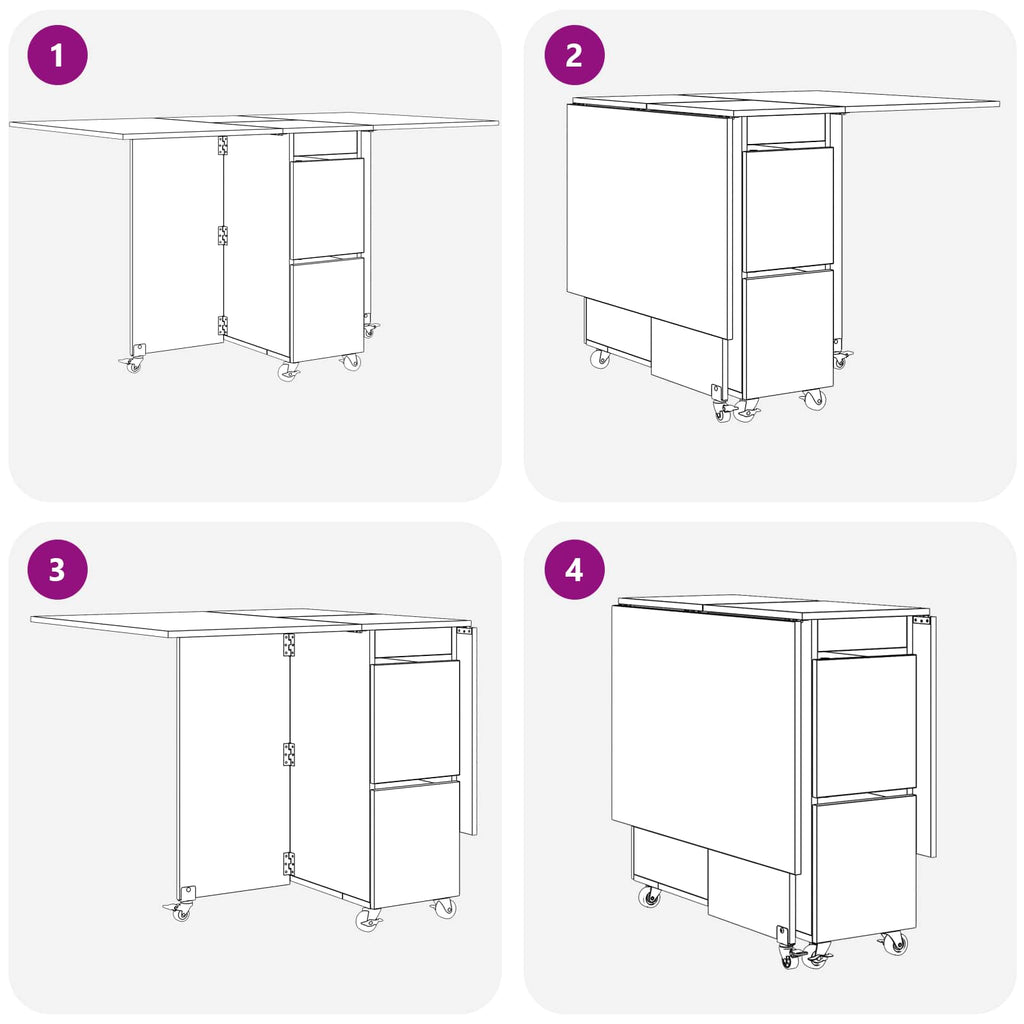 Matbord 2 Pcs Konstruerat Trä