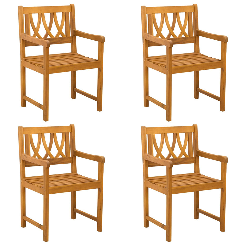 Trädgårdsstolar 4 Pcs Naturlig Massivt Akaciaträ