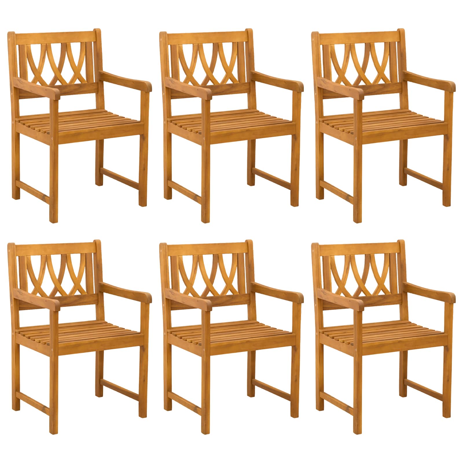 Trädgårdsstolar 4 Pcs Naturlig Massivt Akaciaträ