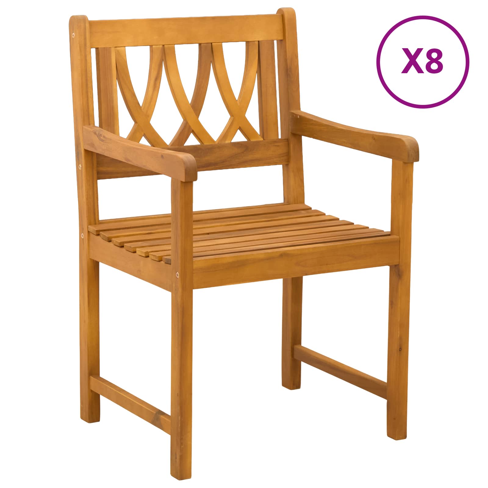 Trädgårdsstolar 4 Pcs Naturlig Massivt Akaciaträ