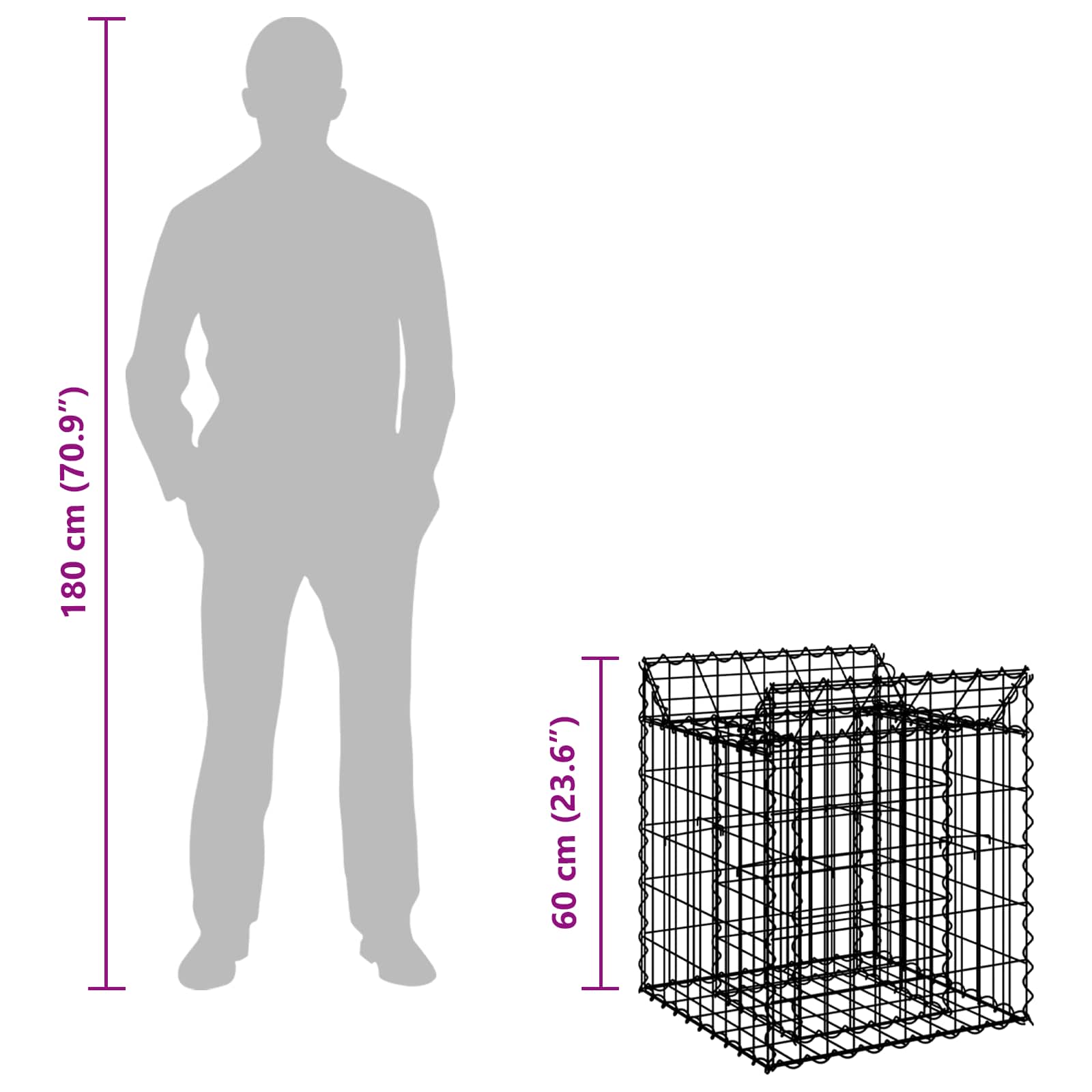 Gabion upphöjd säng