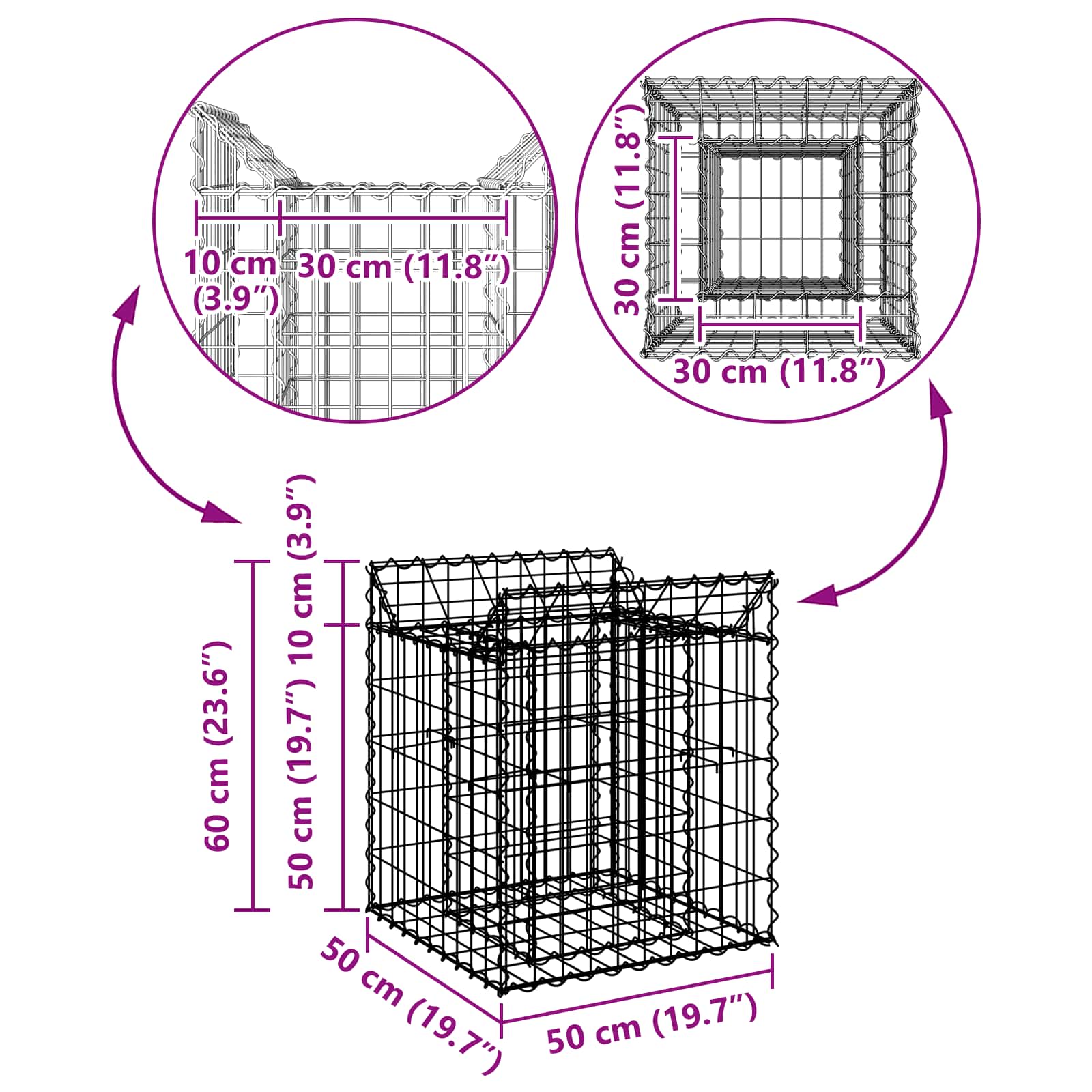 Gabion upphöjd säng