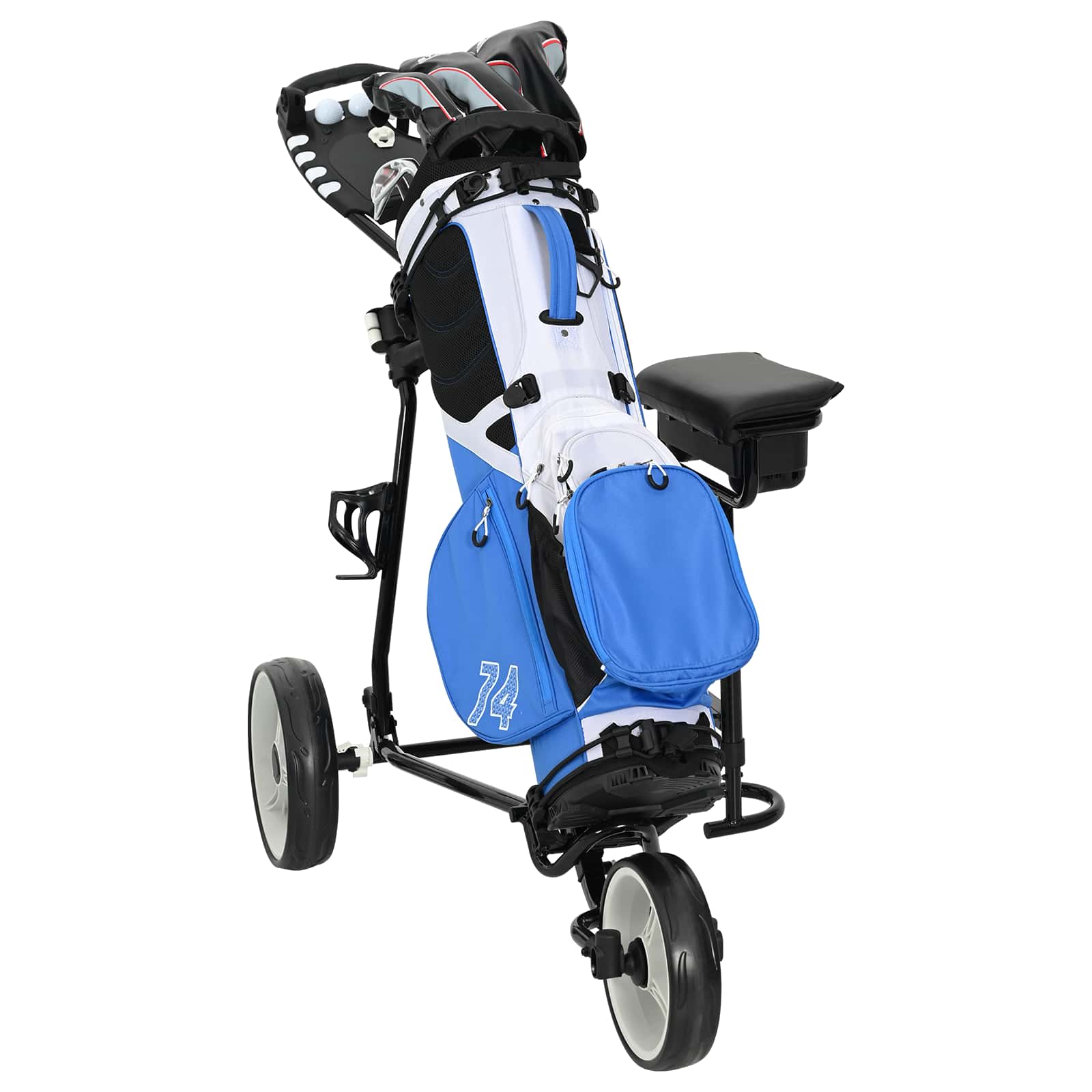 Golfvagn med sits och Vitt