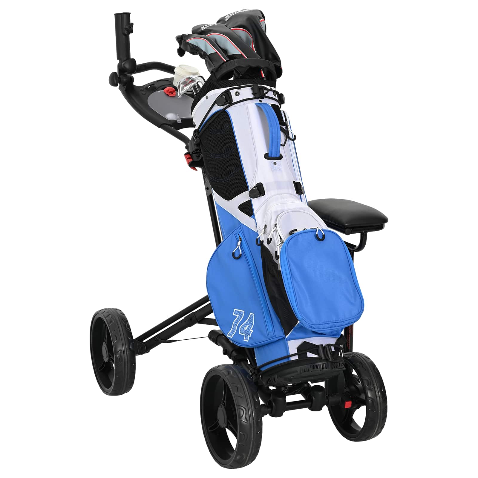 Golfvagn med sits Hopfällbar