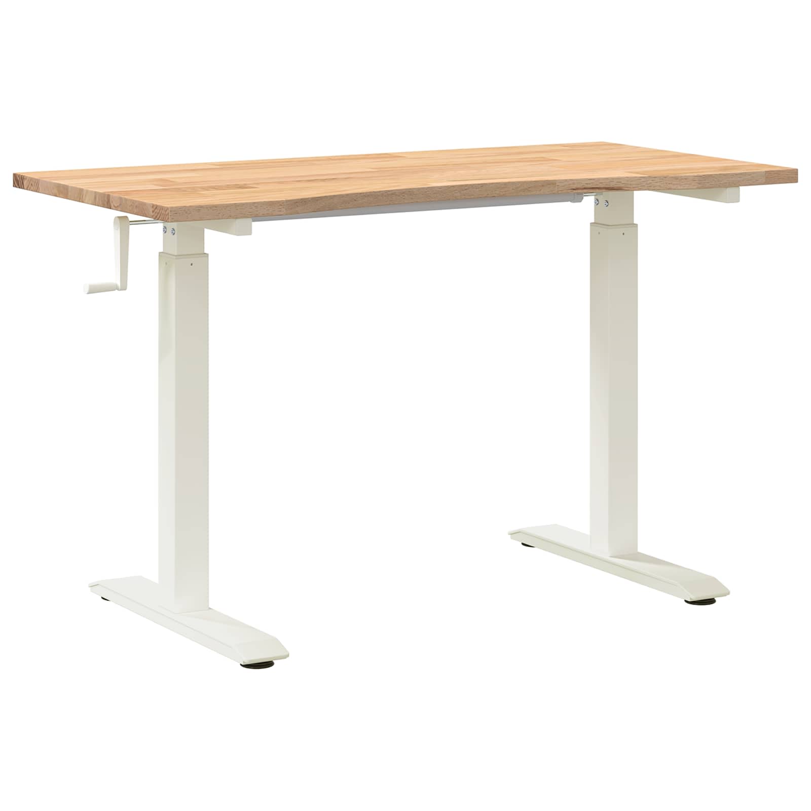 Skrivbord Vit och Naturlig Massivt Ekträ