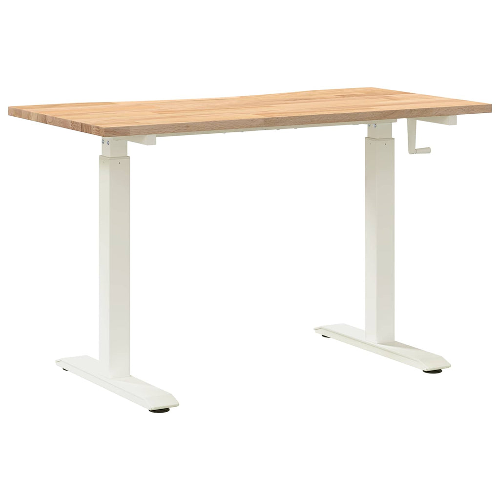 Skrivbord Vit och Naturlig Massivt Ekträ