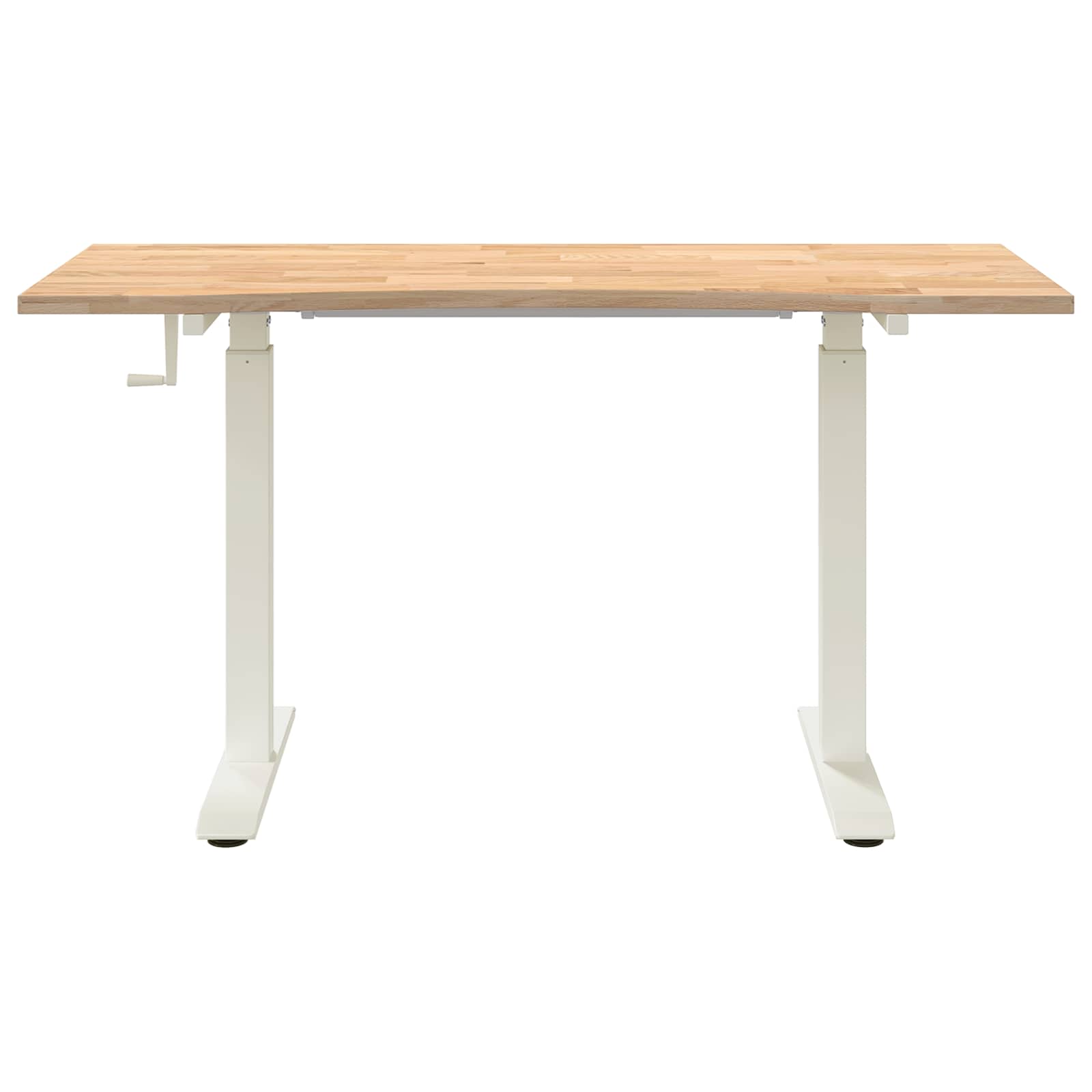 Skrivbord Vit och Naturlig Massivt Ekträ