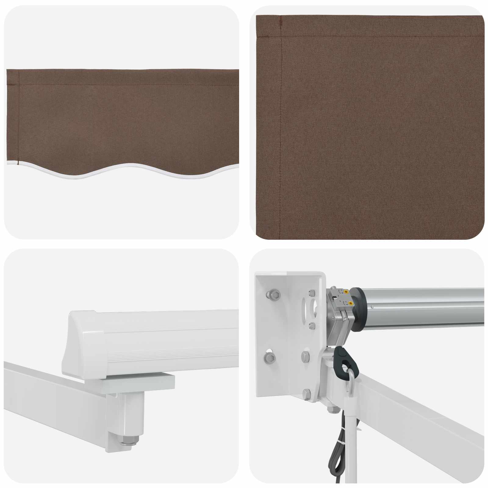 Elektrisk Retraktabel Markis Taupe 100% Polyester och Aluminium