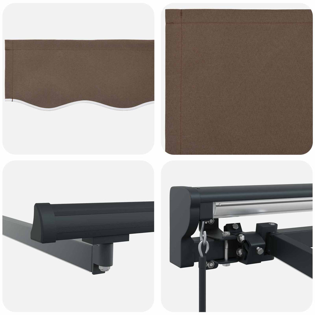 Manuell Markisram med LED-lampor Taupe