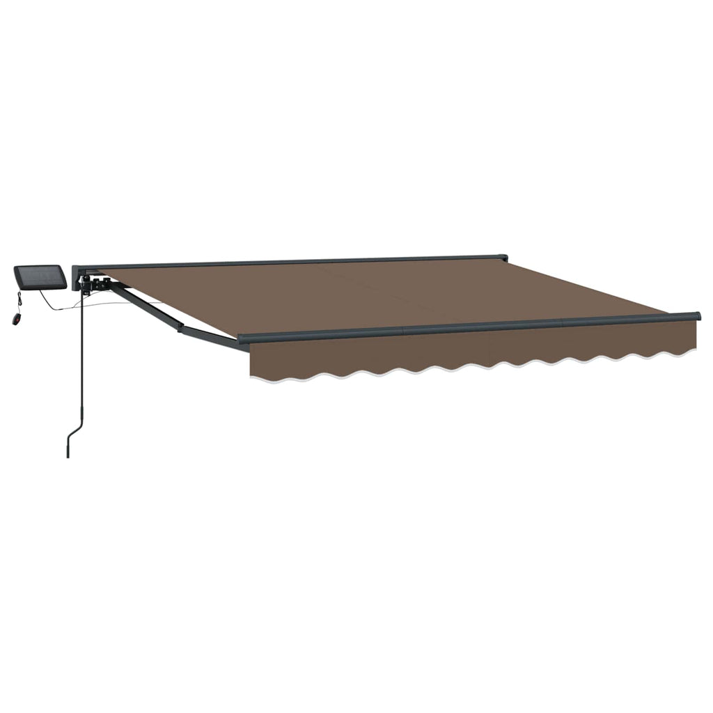 Manuell Markisram med LED-lampor Taupe