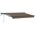 Manuell Markisram med LED-lampor Taupe