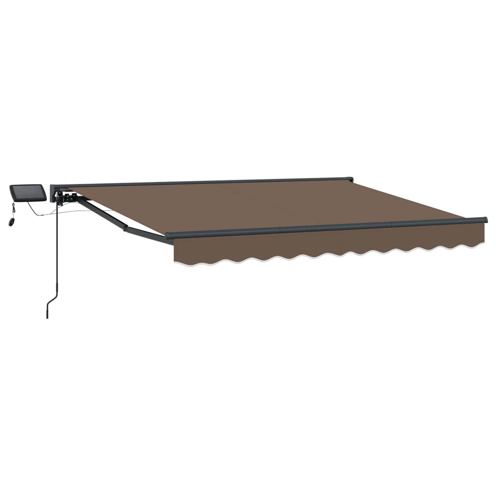 Manuell Markisram med LED-lampor Taupe