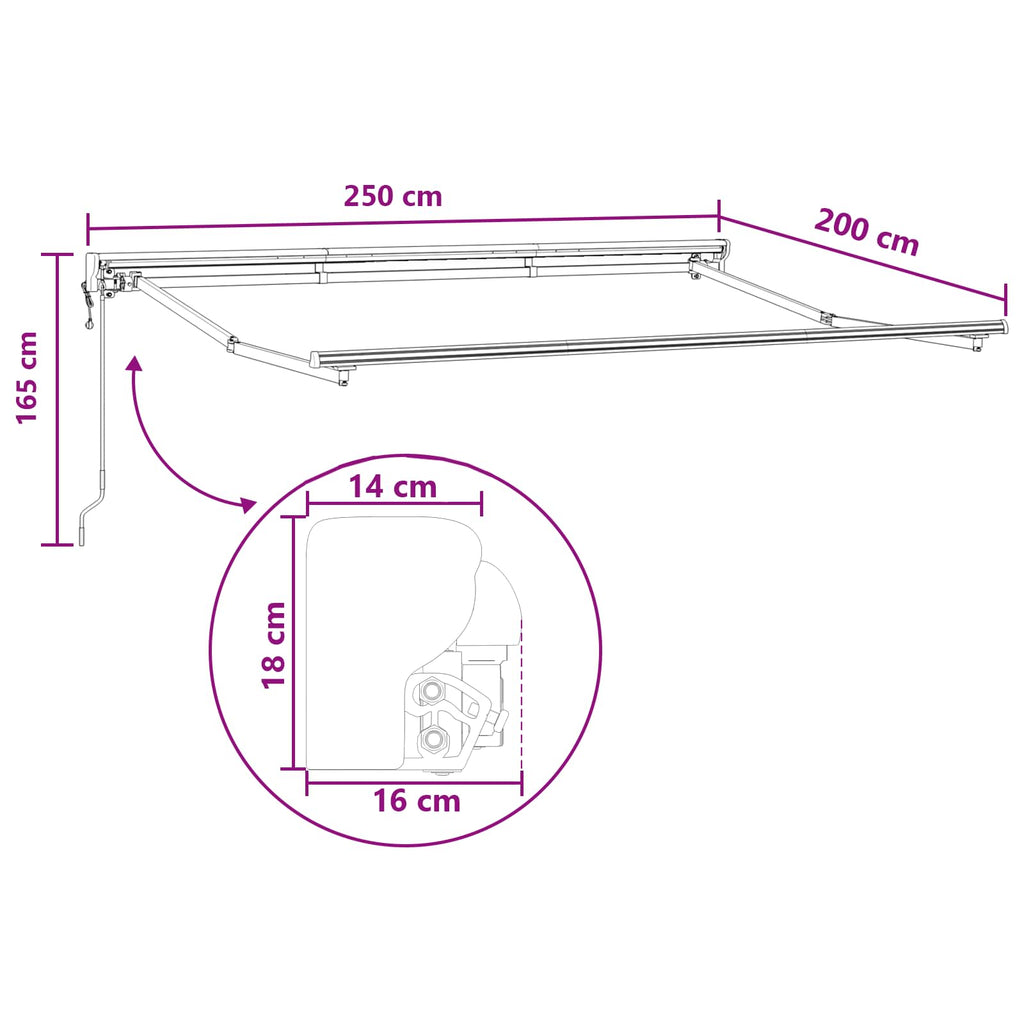 Utdragbar Markis Sand Duk och Aluminium