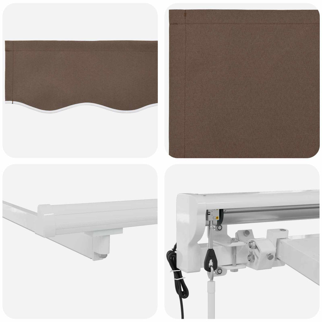 Utdragbar Markis Taupe Duk och Aluminium