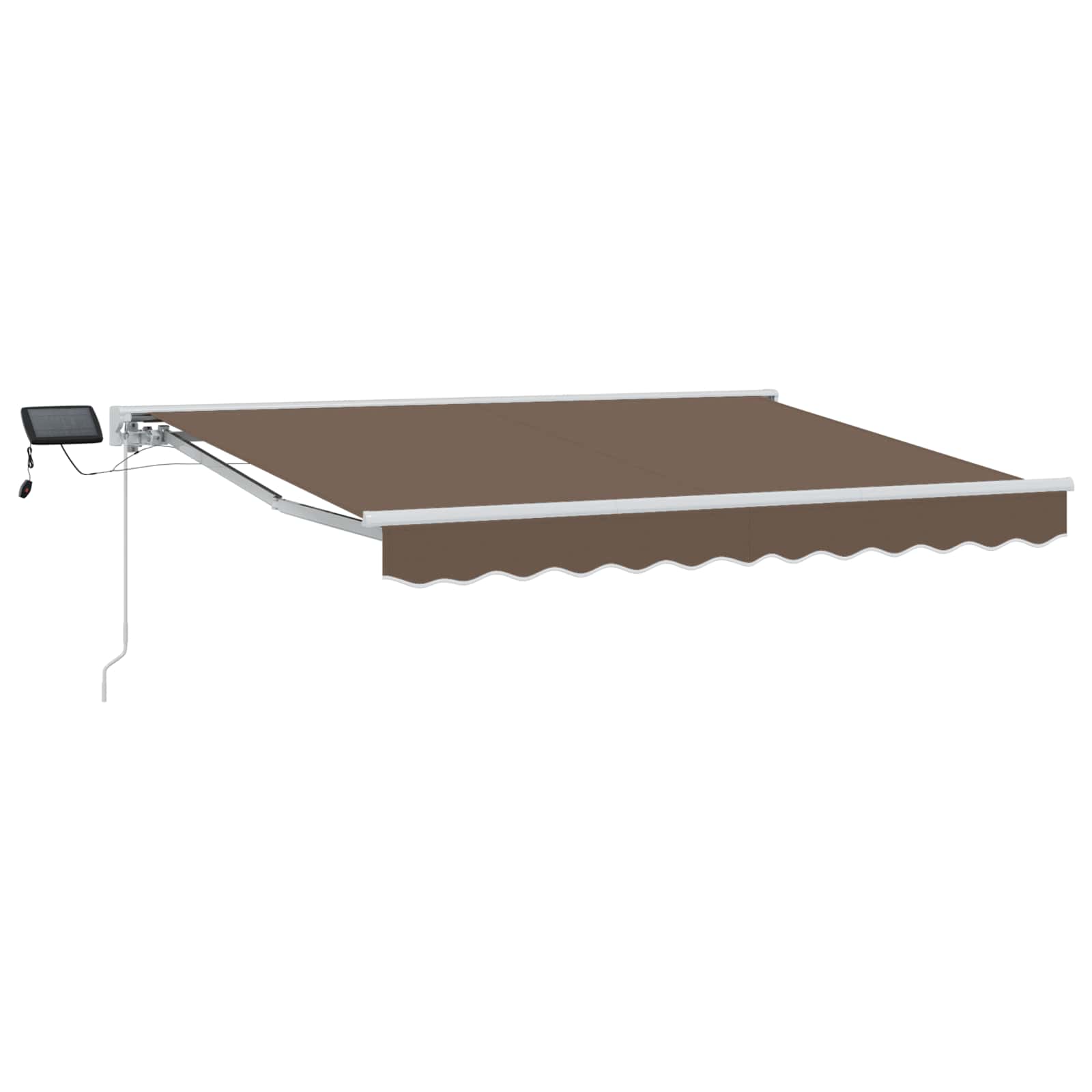Manuell Markisram med LED-lampor Taupe