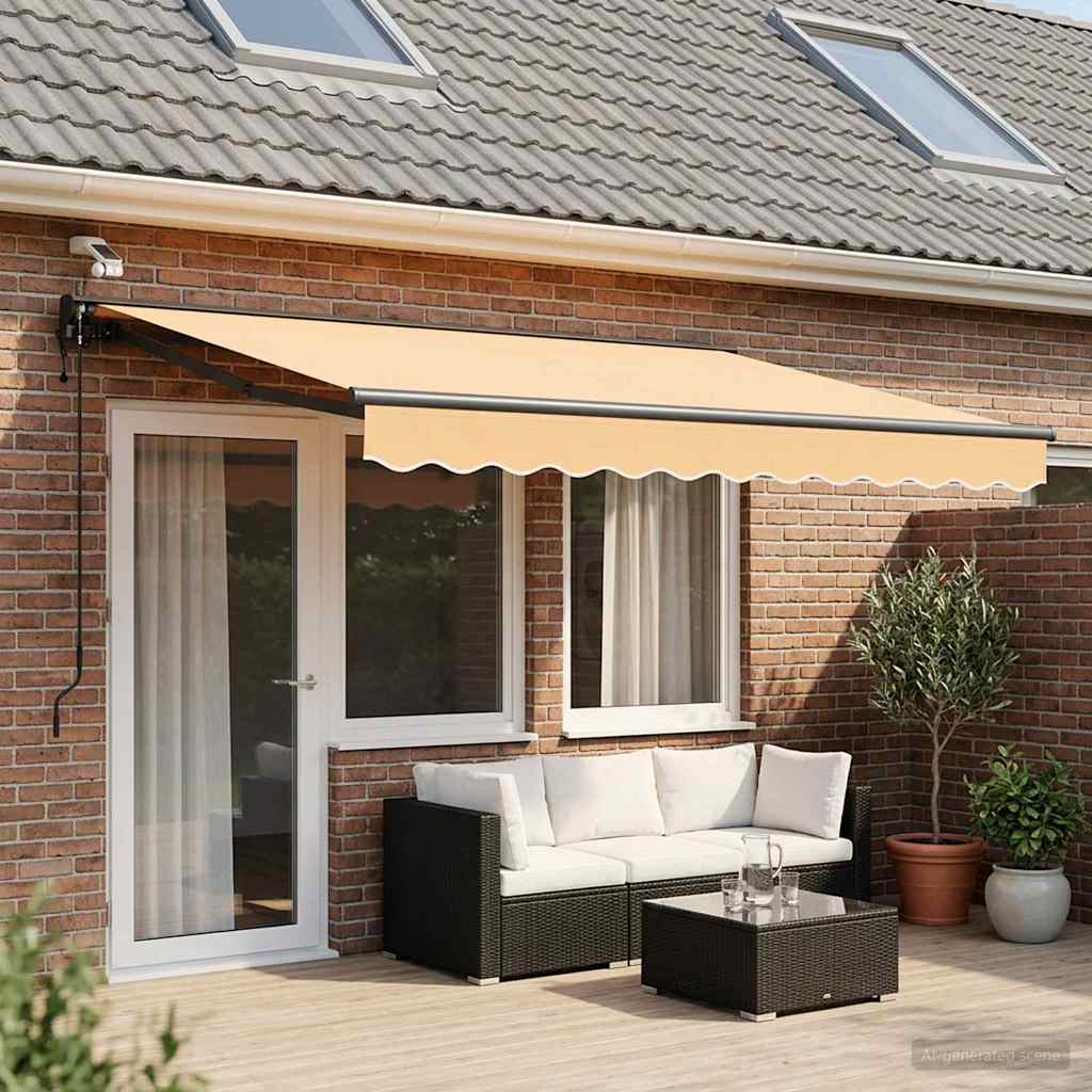Elektrisk Retraktabel Markis Sand 4 × 3 M