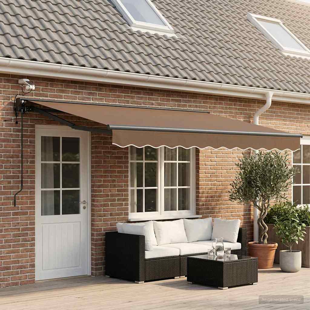 Elektrisk Retraktabel Markis Taupe 4 × 3 M