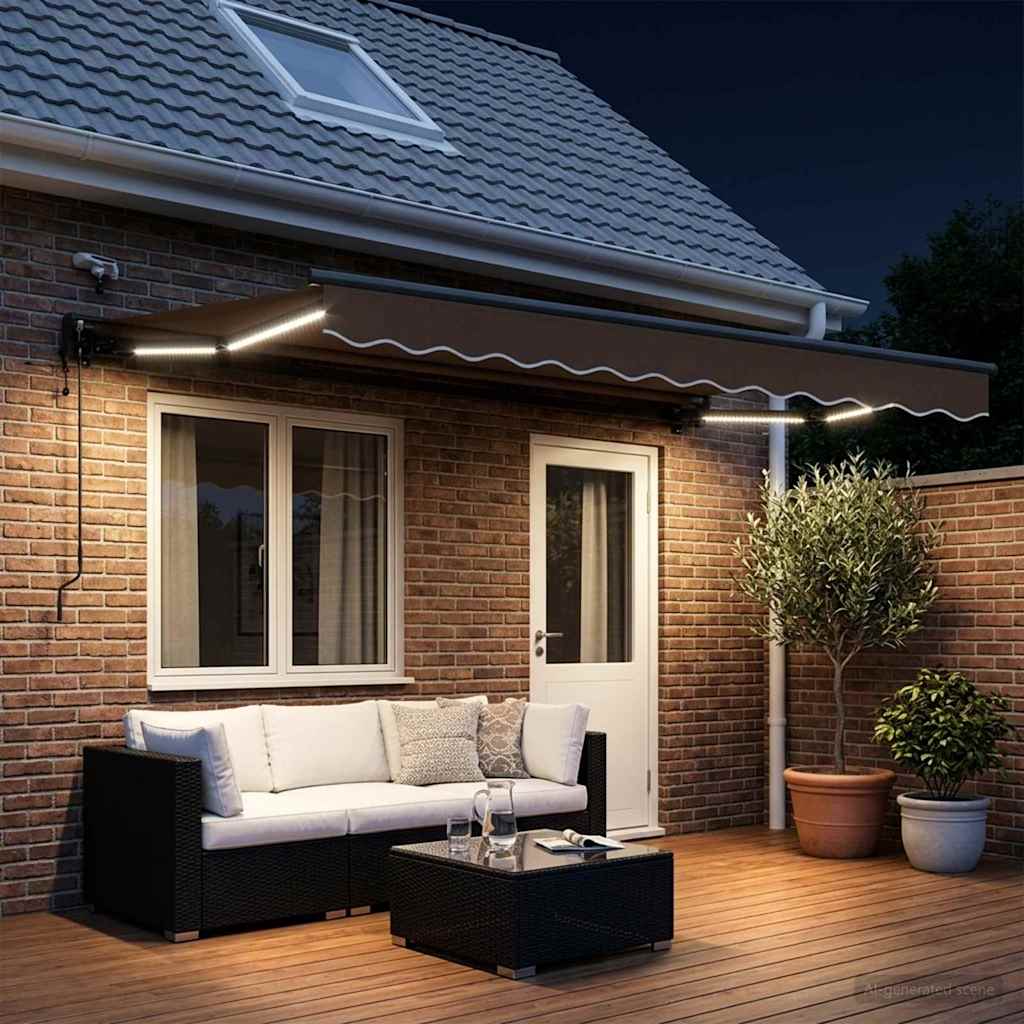Elektrisk Retraktabel Markis Taupe 4 × 3 M