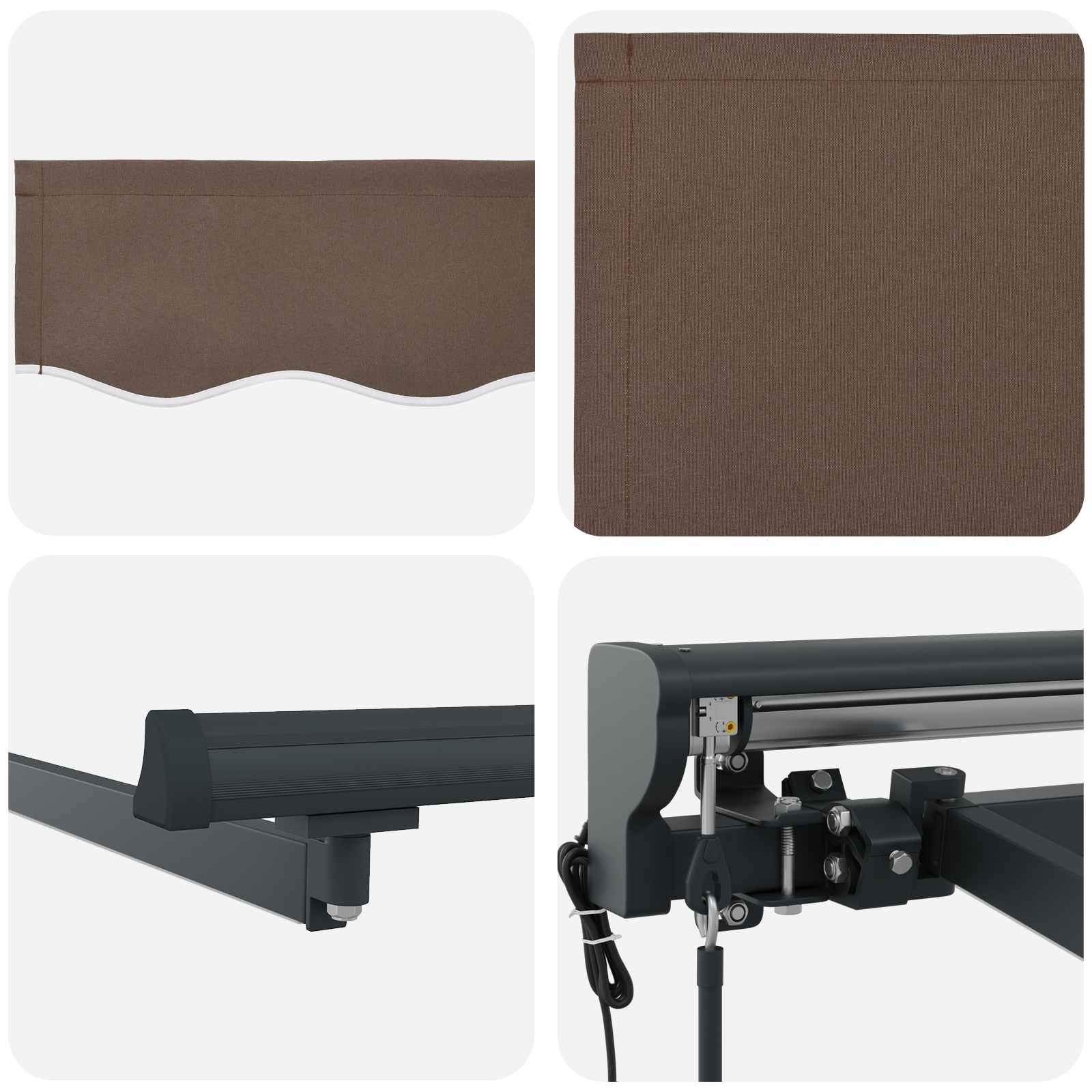 Elektrisk Retraktabel Markis Taupe 4 × 3 M