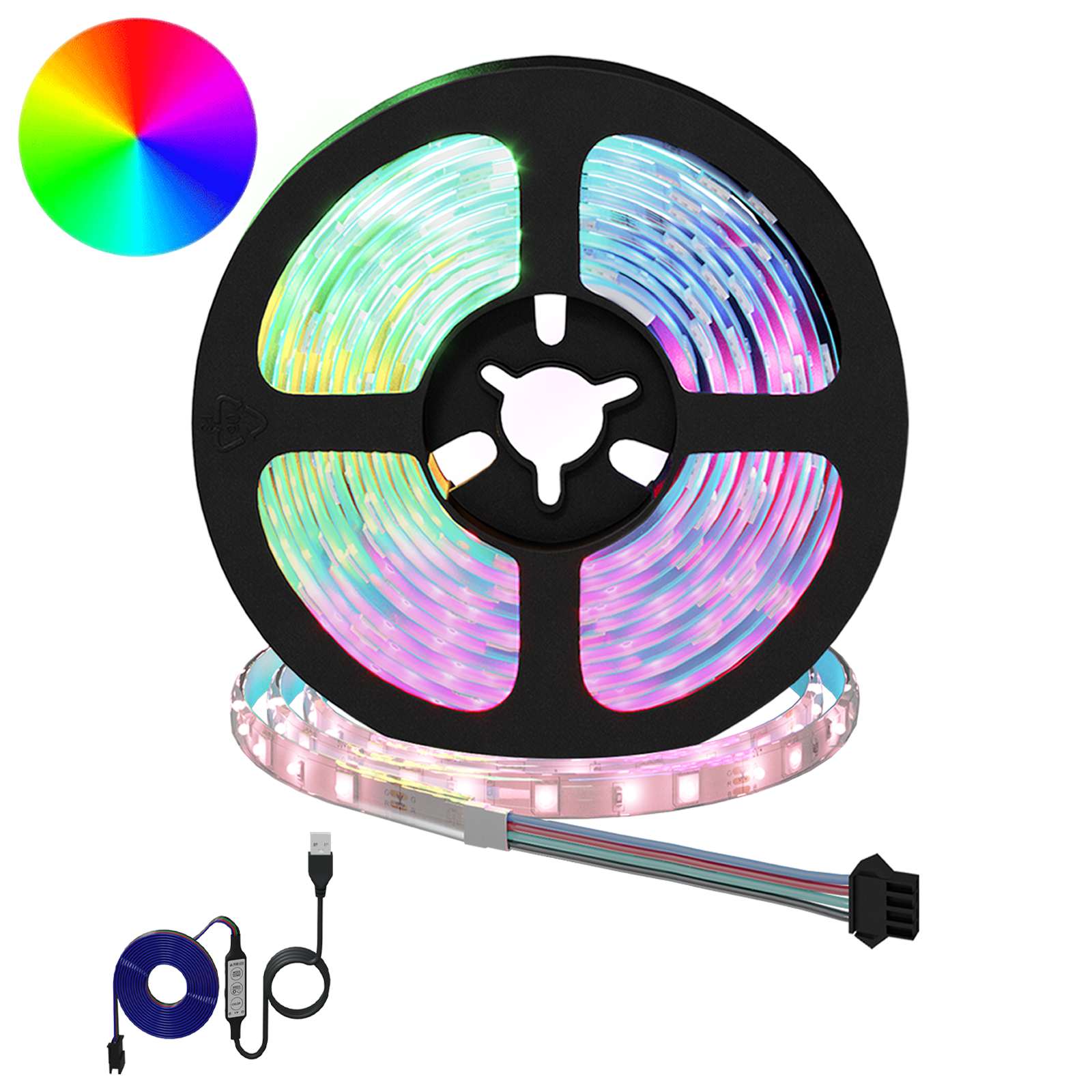 LED Band 2 Pcs Svart och Transparent 2500 Mm Koppar och Plast