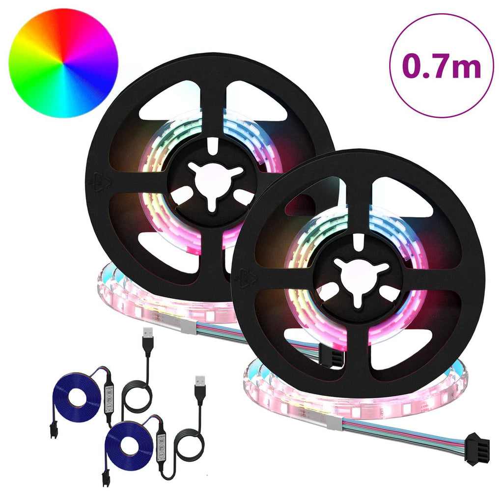 LED Band 2 Pcs Svart och Transparent 350 Mm Koppar och Plast