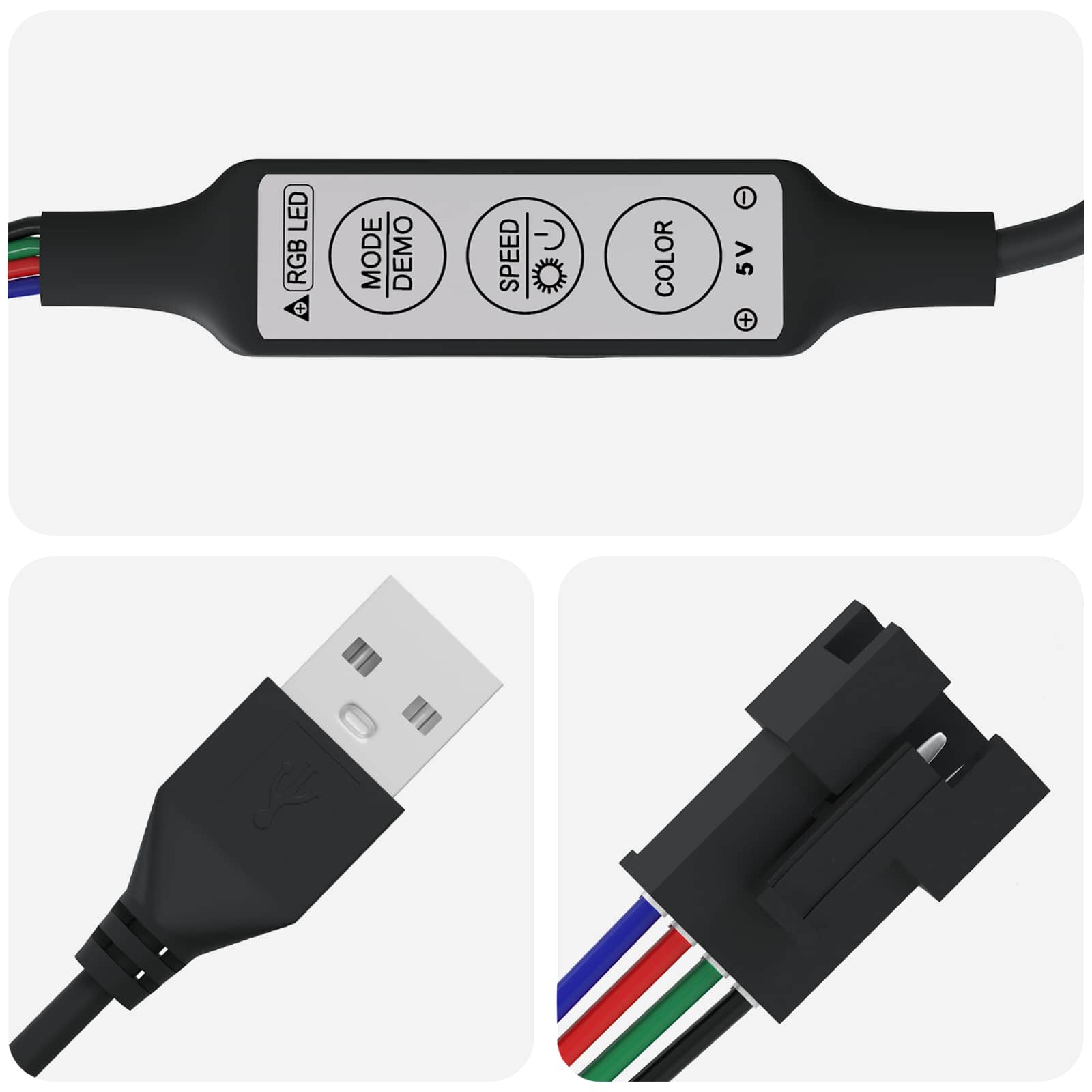 LED Band 2 Pcs Svart och Transparent 750 Mm Koppar och Plast