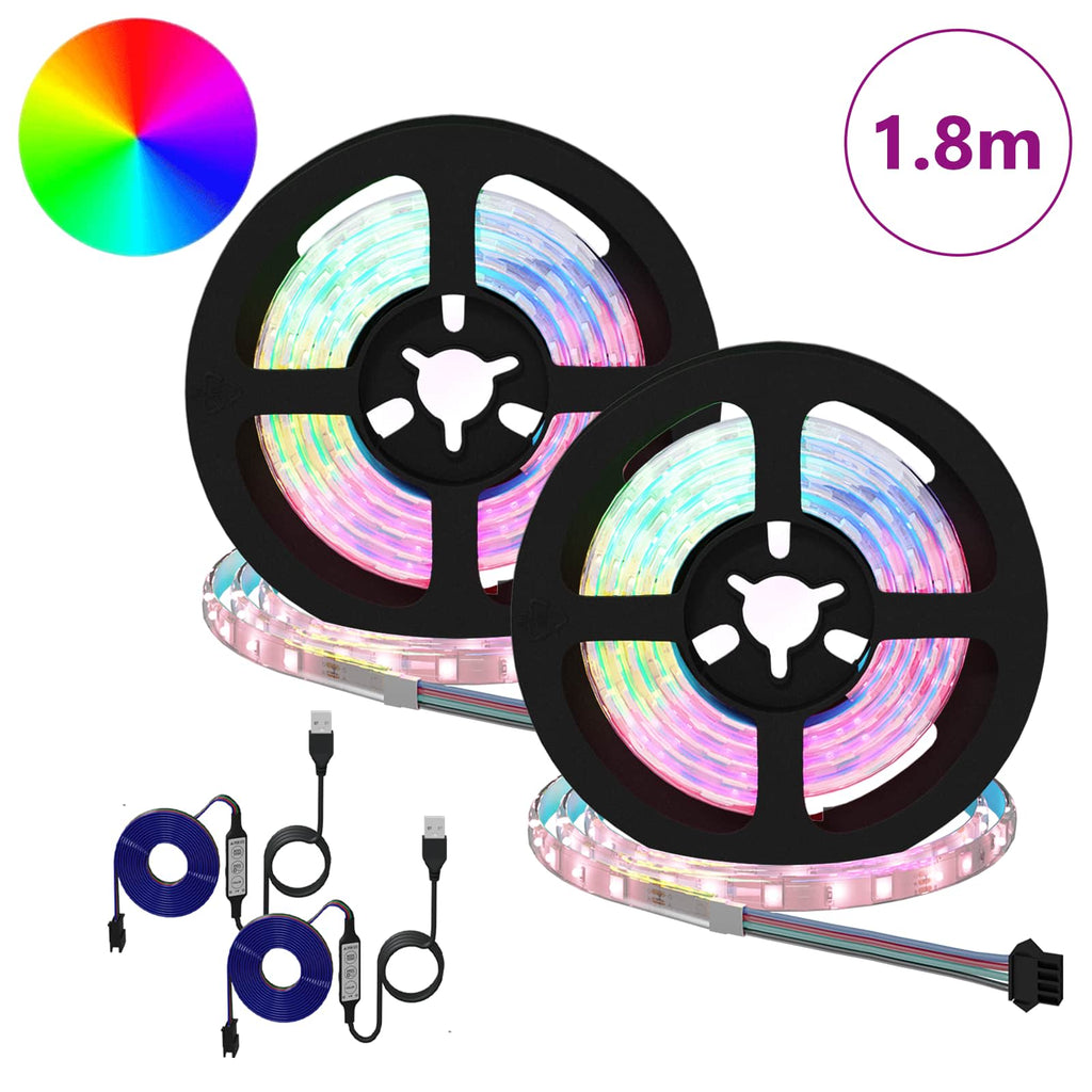 LED Band 2 Pcs Svart och Transparent 900 Mm Koppar och Plast