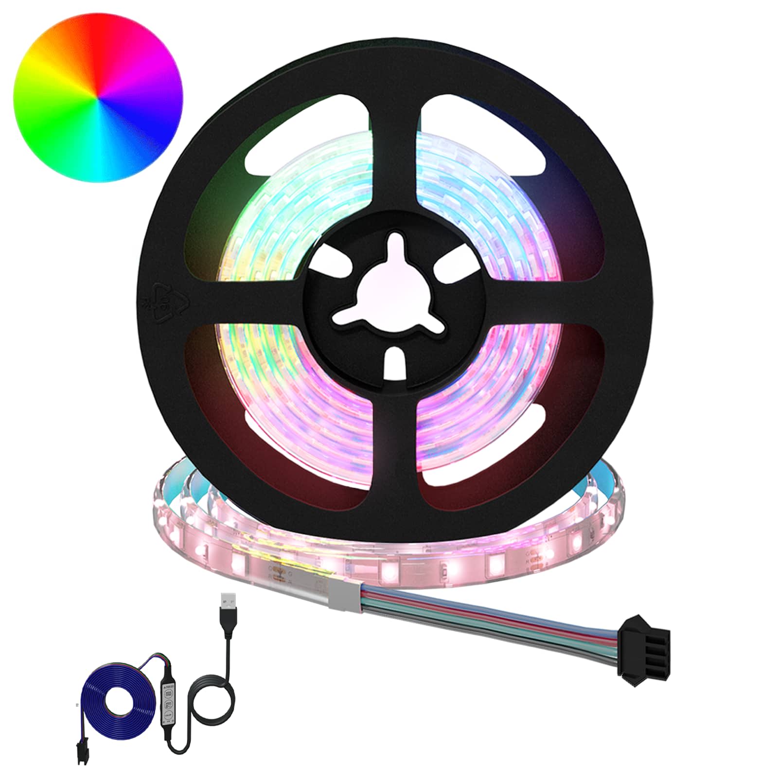 LED Band 2 Pcs Svart och Transparent 1200 Mm Koppar och Plast