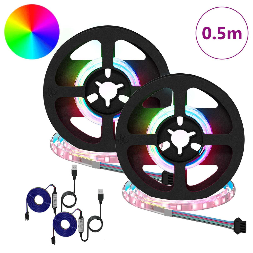 LED Band 2 Pcs Svart och Transparent 250 Mm Koppar och Plast