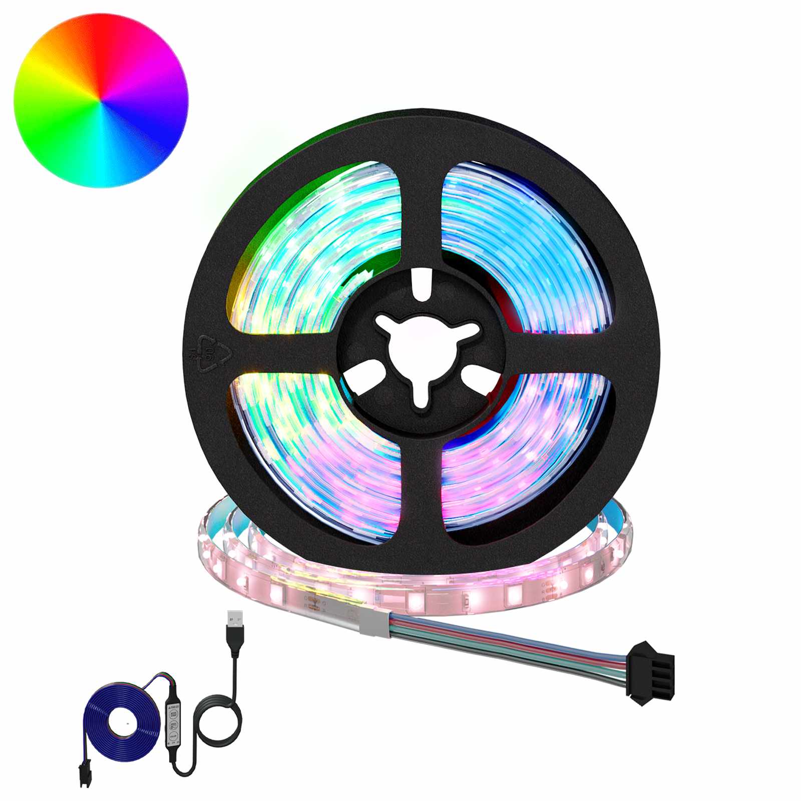 LED Band 2 Pcs Svart och Transparent 950 Mm Koppar och Plast