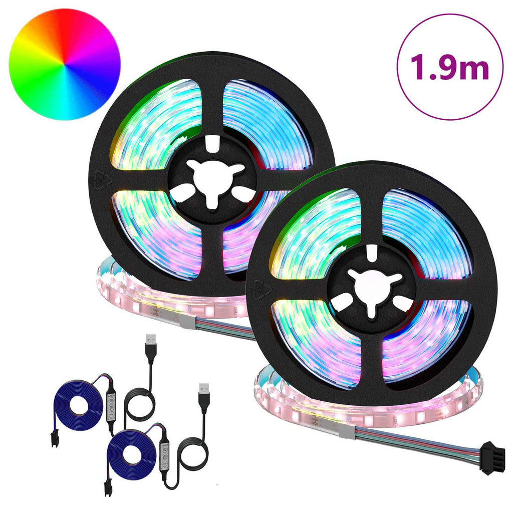 LED Band 2 Pcs Svart och Transparent 950 Mm Koppar och Plast