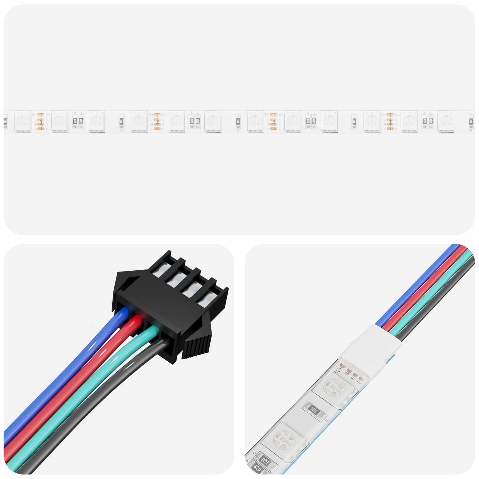 LED Band 2 Pcs Svart och Transparent 4700 Mm Koppar och Plast