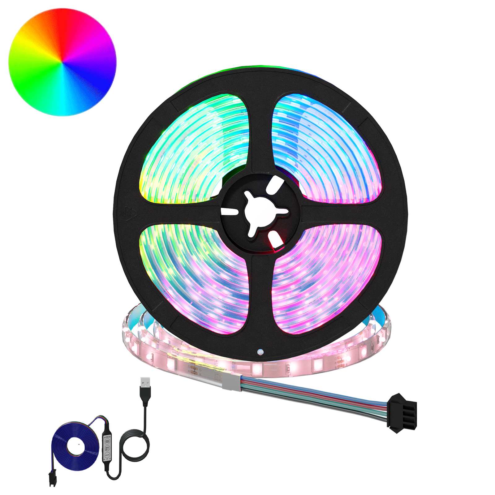 LED Band 2 Pcs Svart och Transparent 4700 Mm Koppar och Plast