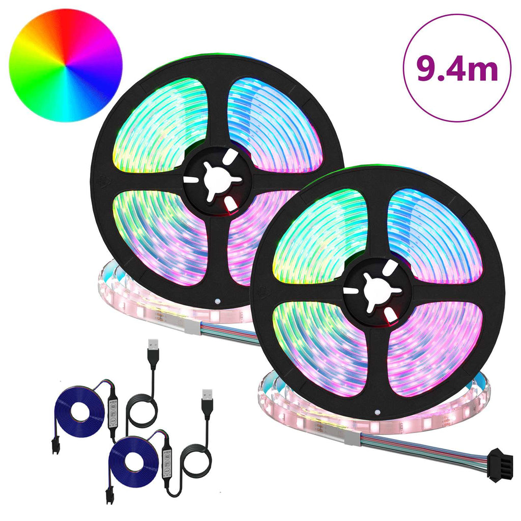 LED Band 2 Pcs Svart och Transparent 4700 Mm Koppar och Plast