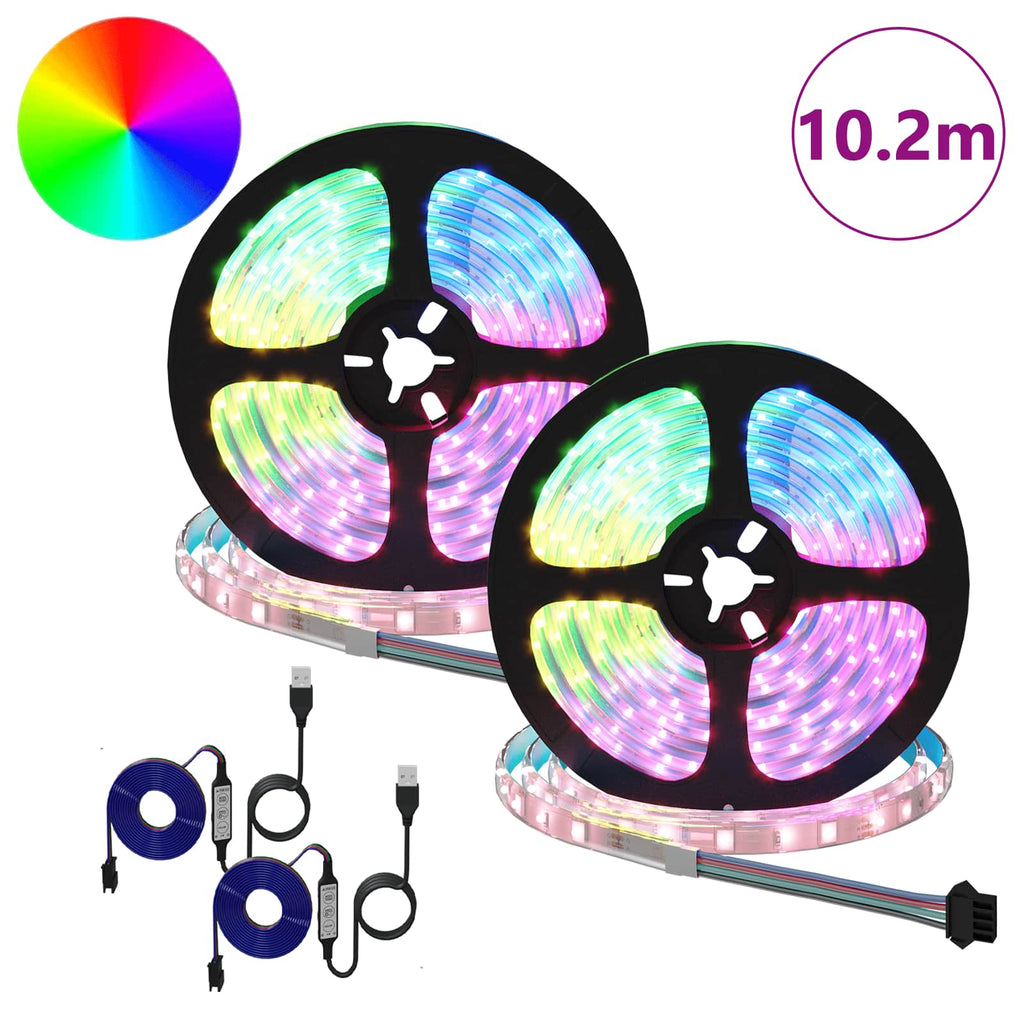 LED Band 2 Pcs Svart och Transparent 5100 Mm Koppar och Plast