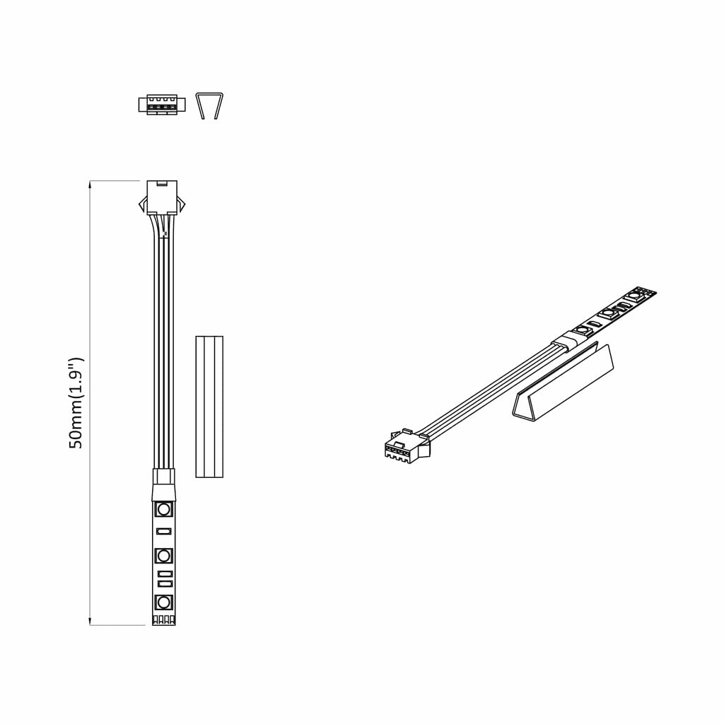 LED Band 2 Pcs Svart och Vitt 1745 Mm Koppar och Plast