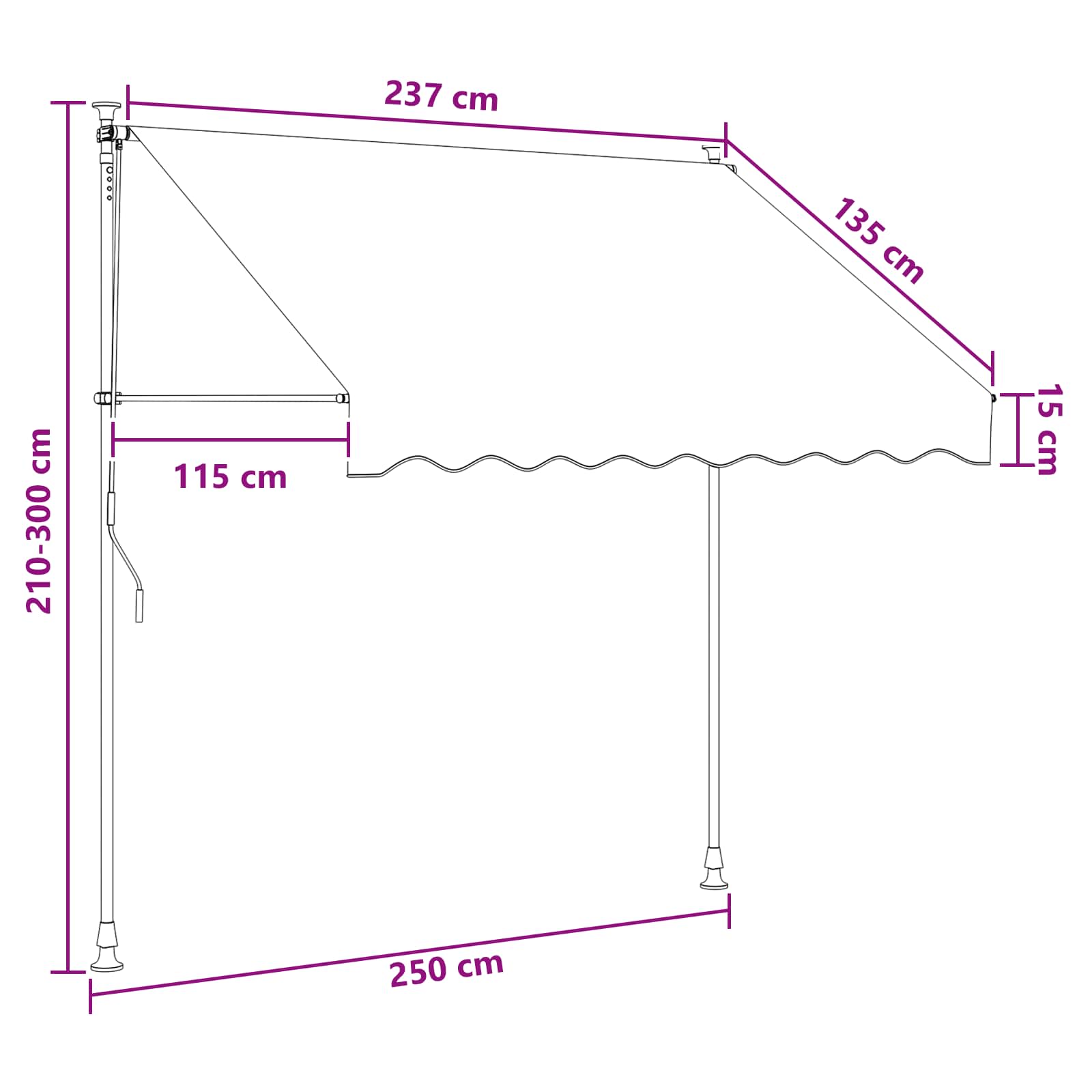 Manuell Utdragbar Markis Taupe 300 cm