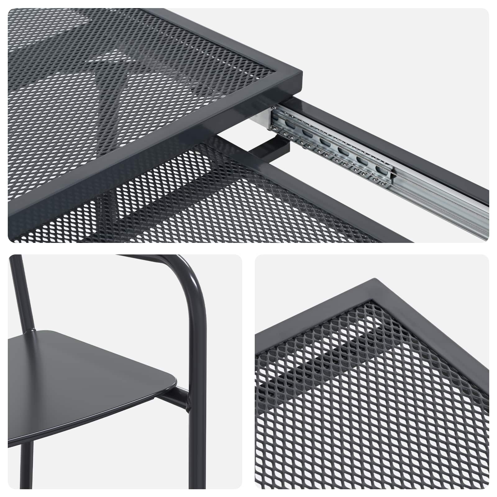 Trädgårdsmöbelset 7 Pcs Antracit Stål