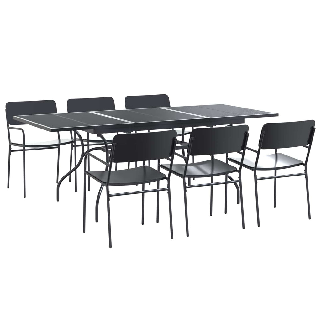 Trädgårdsmöbelset 7 Pcs Antracit Stål