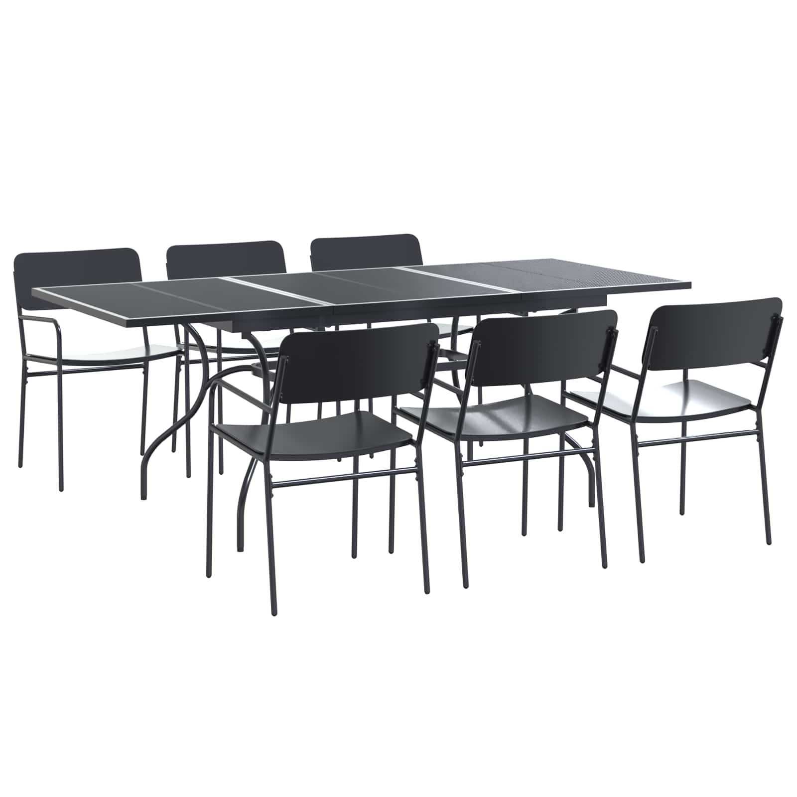 Trädgårdsmöbelset 7 Pcs Antracit Stål