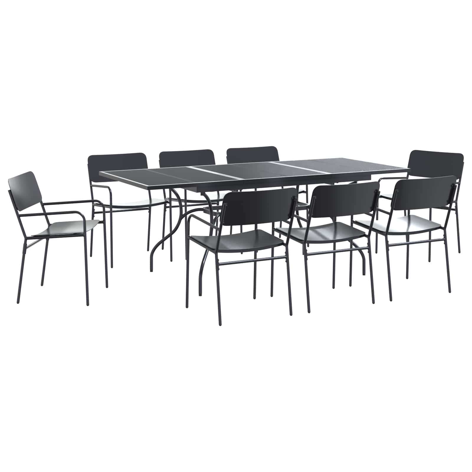 Trädgårdsmöbelset 7 Pcs Antracit Stål