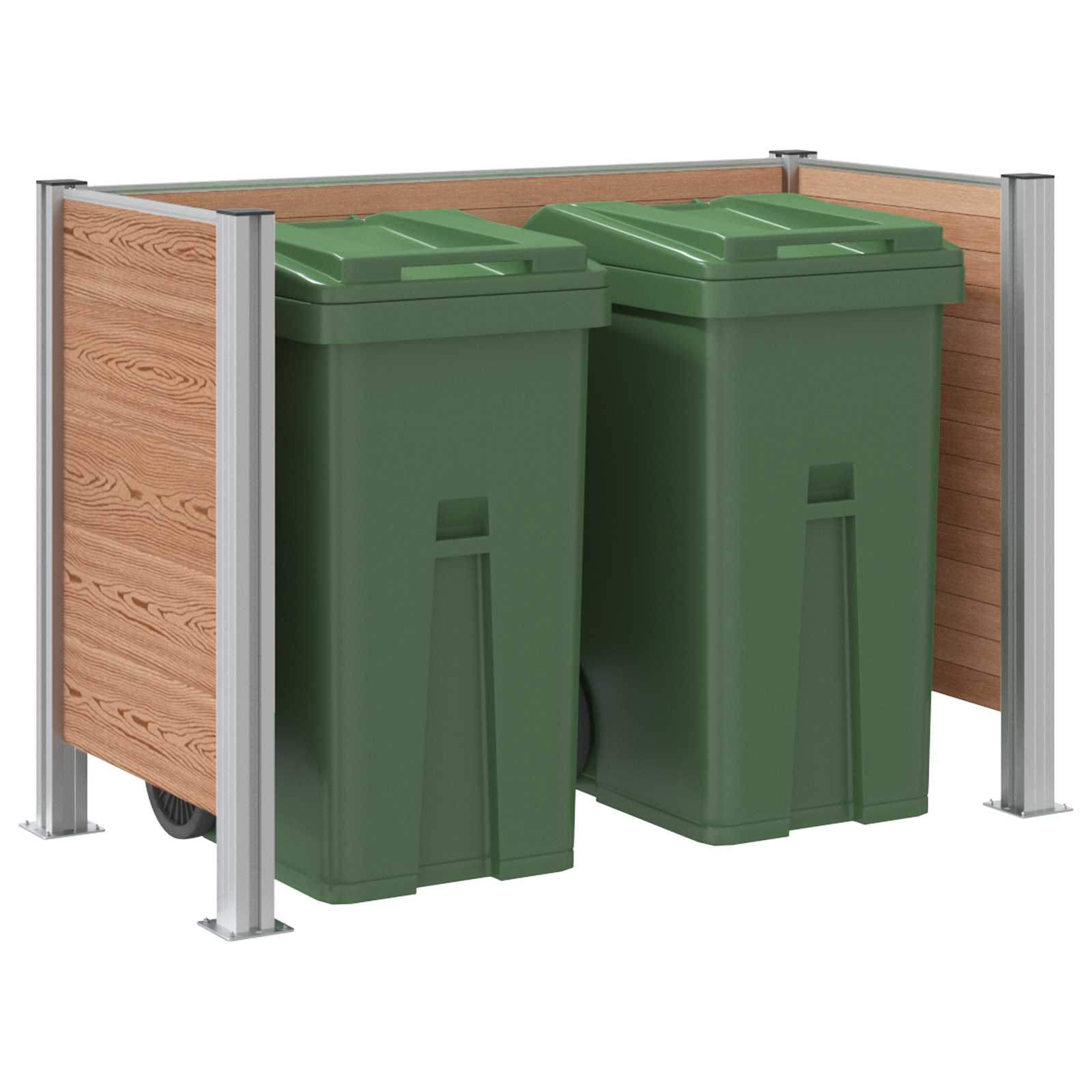 Skräpkorgstaket Aluminium och WPC