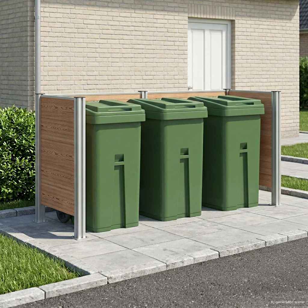 Skräpkorgstaket Aluminium och WPC
