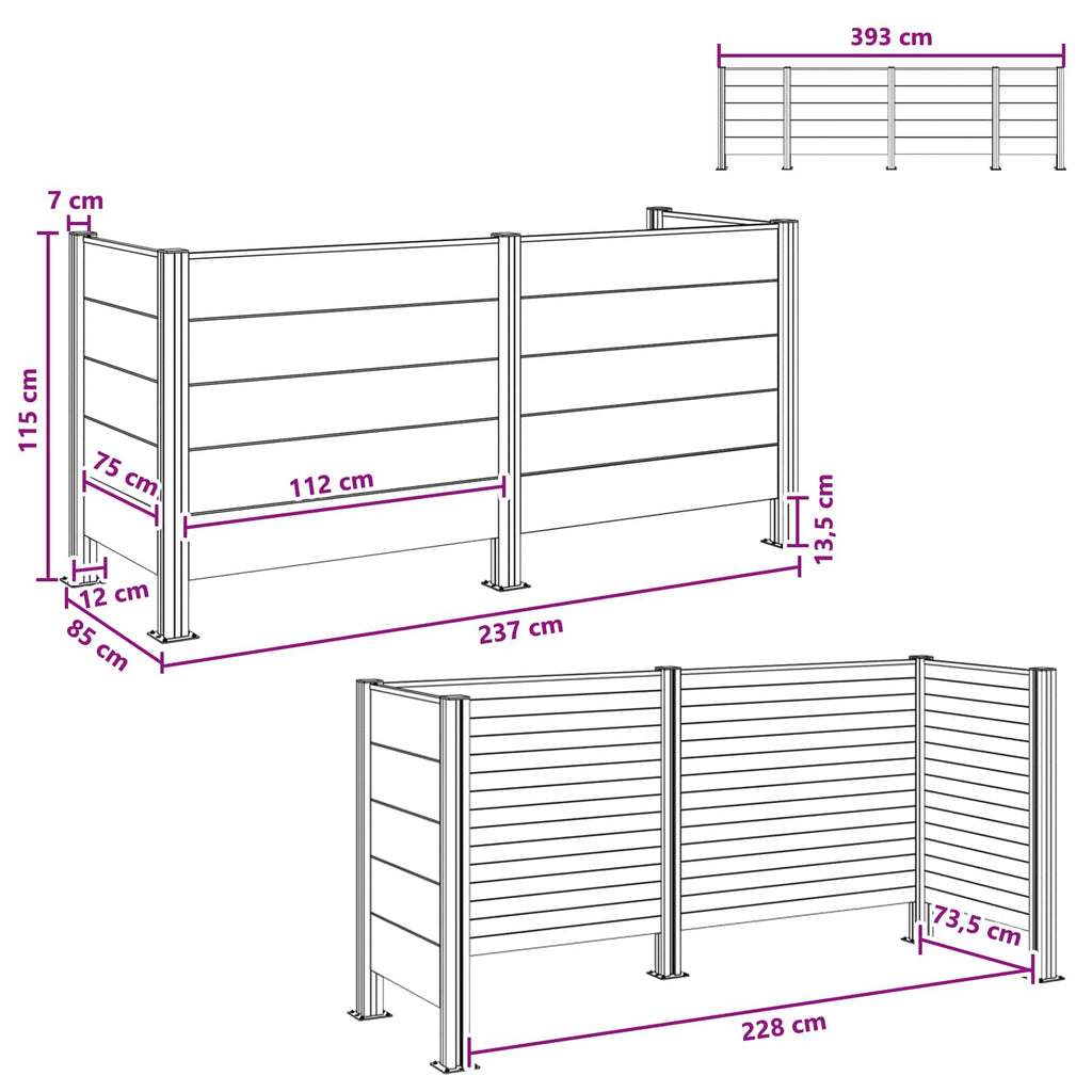 Skräpkorgstaket Aluminium och WPC